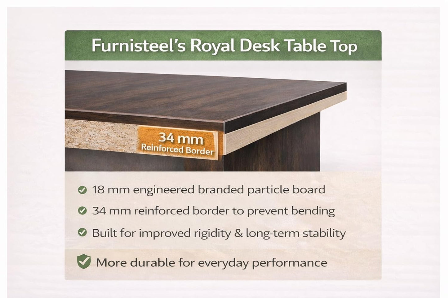 Office table with laminated black finish