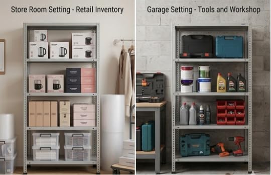 Powder coated slotted angle storage rack