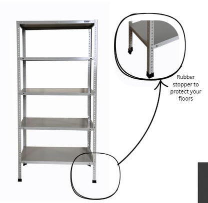 Slotted angle rack for home utility room storage